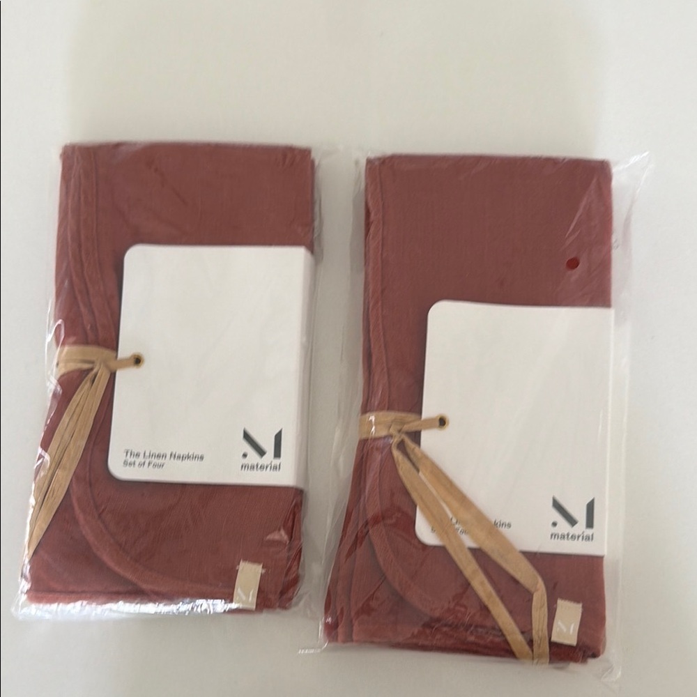 Set of Two Rust Linen Napkins